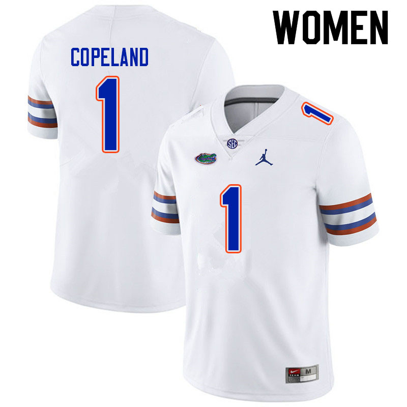 Women #1 Jacob Copeland Florida Gators College Football Jerseys Sale-White